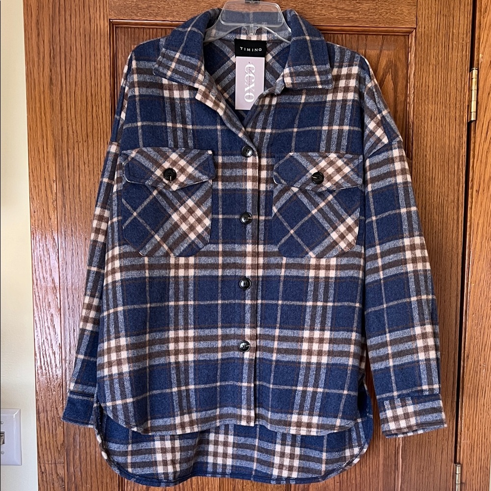 Timing Blue and Brown Plaid Jacket